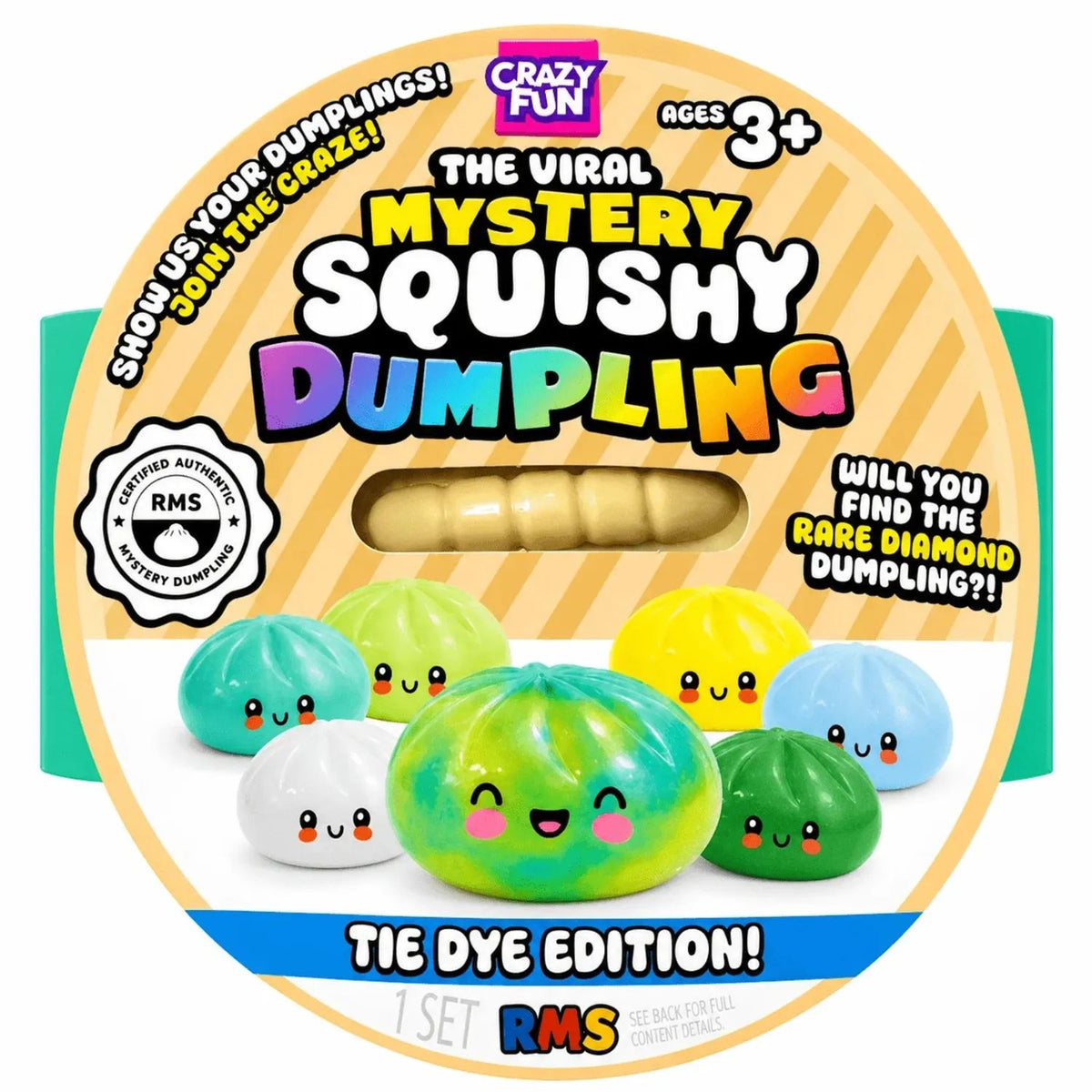 Mystery Squishy Dumpling Original TIE DYE EDITION Estirable Aleatorio antiestrés RMS