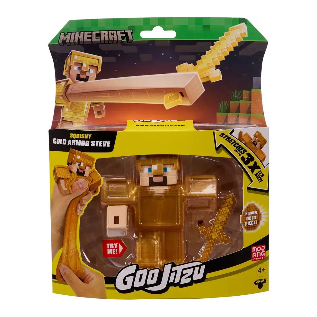 Heroes of Goo Jit Zu Minecraft elásticos Steve Armadura Dorada y Espada