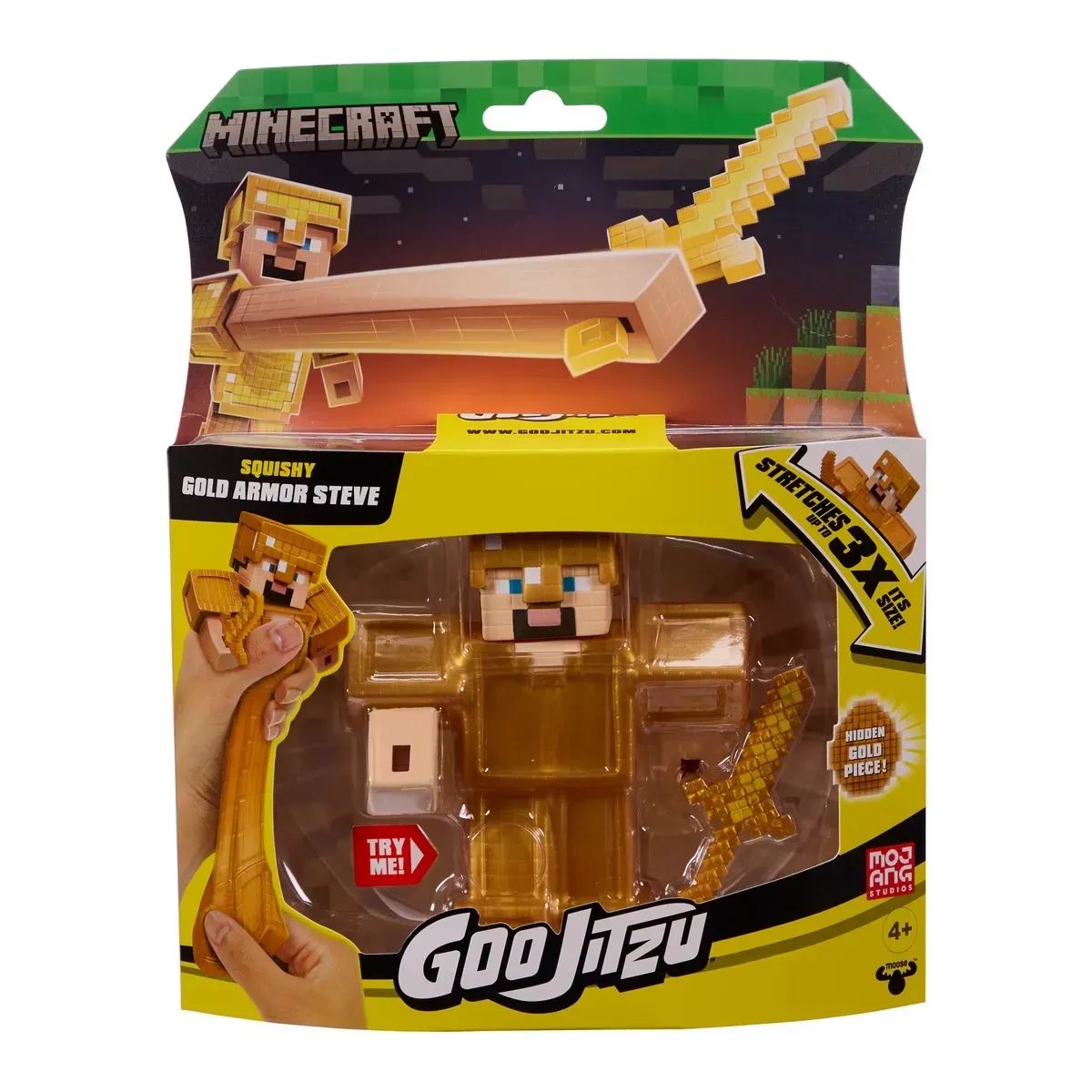 Heroes of Goo Jit Zu Minecraft elásticos Steve Armadura Dorada y Espada