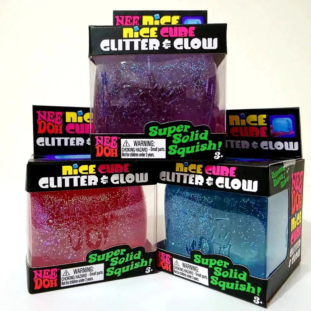 Nee Doh Squishy Schylling Nice Cube Glitter & Glow Needoh Original BRILLA x1