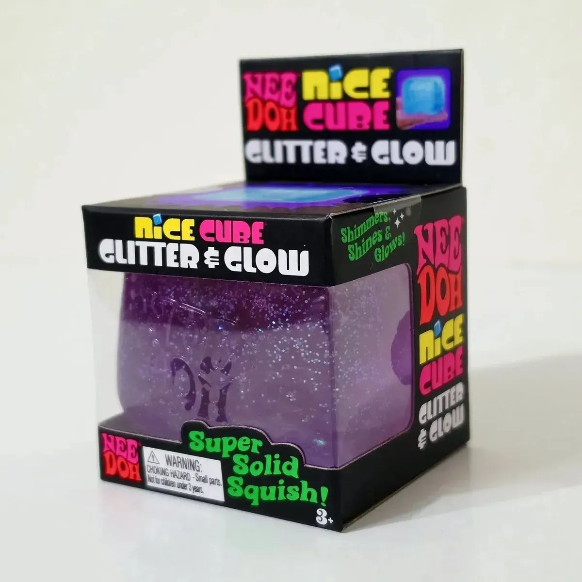 Nee Doh Squishy Schylling Nice Cube Glitter & Glow Needoh Original BRILLA x1