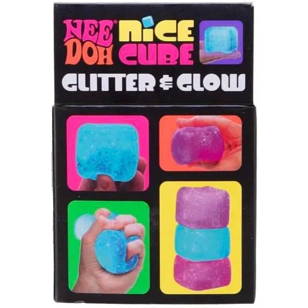 Nee Doh Squishy Schylling Nice Cube Glitter & Glow Needoh Original BRILLA x1
