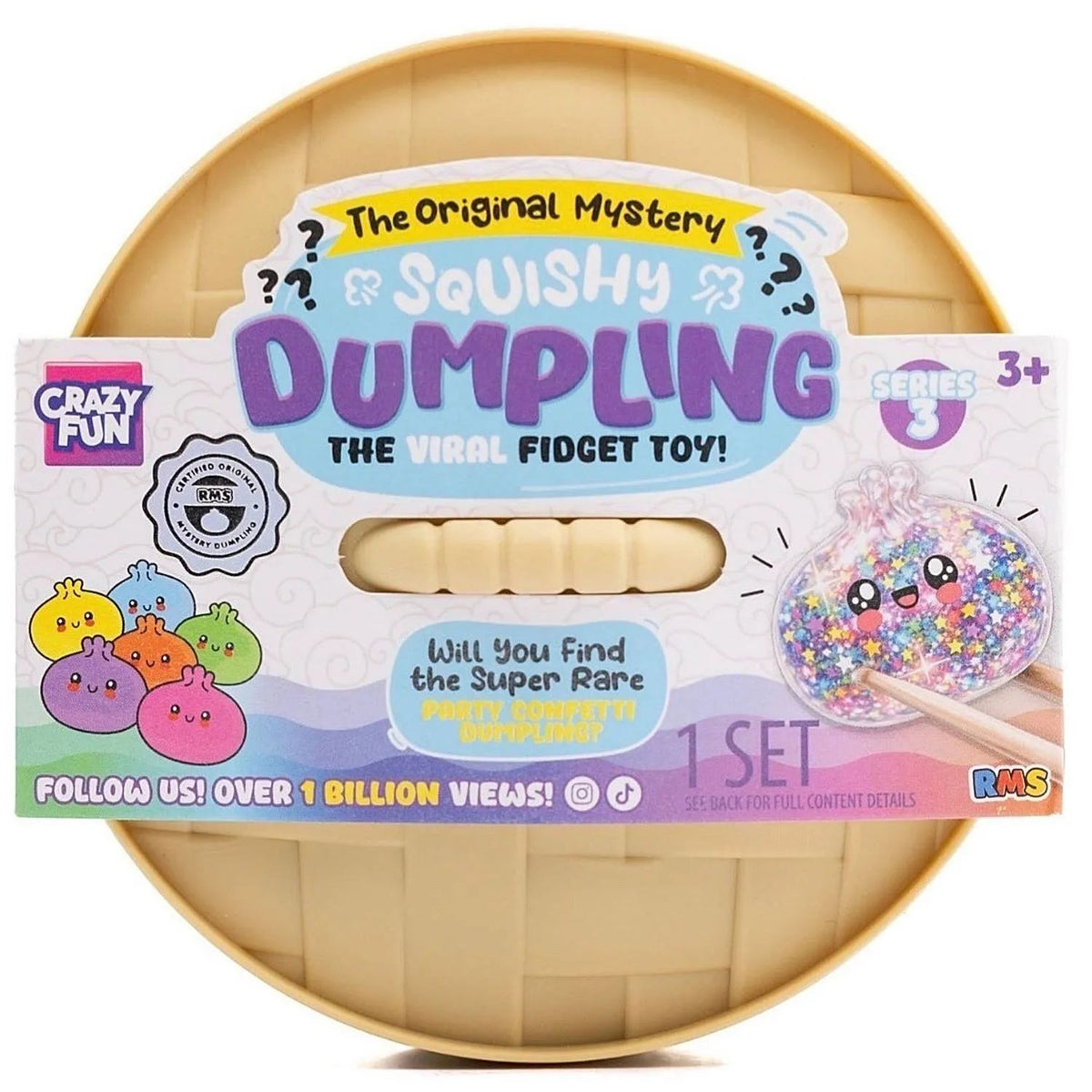 Squishy Dumpling Original Estirable Aleatorio TOY PARTY CONFETTI Edition antiestrés RMS