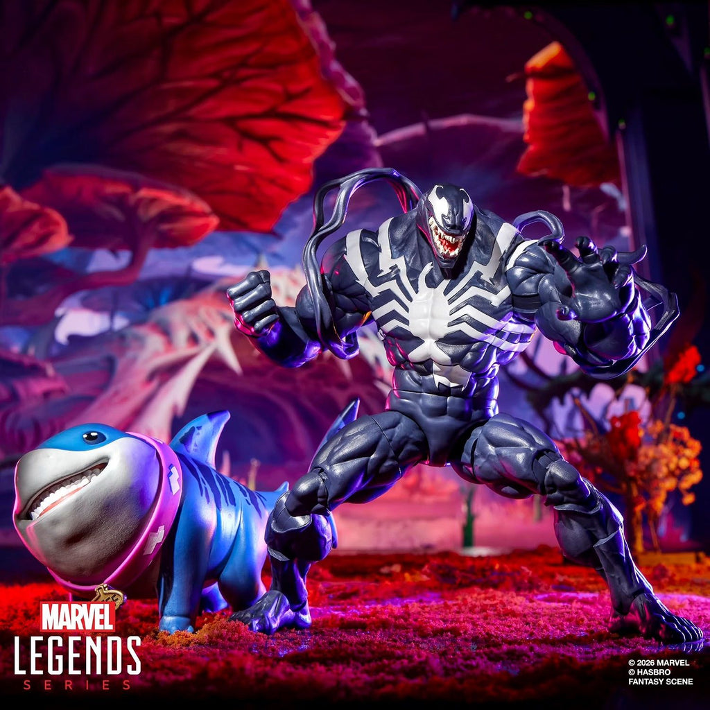 Figura Marvel Legends Series Marvel Rivals Venom & Jeff the Land Shark Tiburon