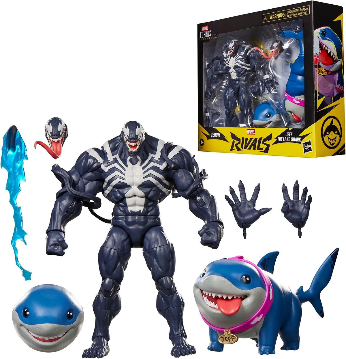 Figura Marvel Legends Series Marvel Rivals Venom & Jeff the Land Shark Tiburon