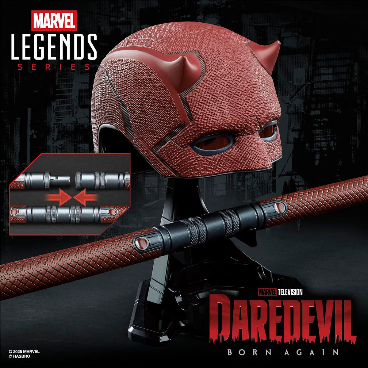 Casco Daredevil y Bastones Marvel Legends Roleplay Mask and Billy Clubs