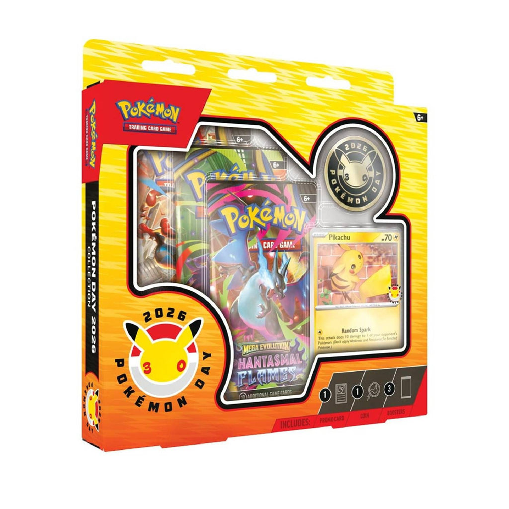 TCG Pokemon Pokemon Day 1 Carta Promo, 3 sobres y Moneda INGLES