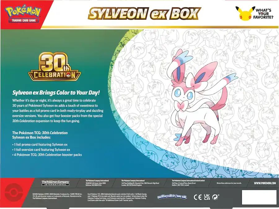 TCG Pokemon 30 Aniversario Sylveon EX Box en ESPAÑOL
