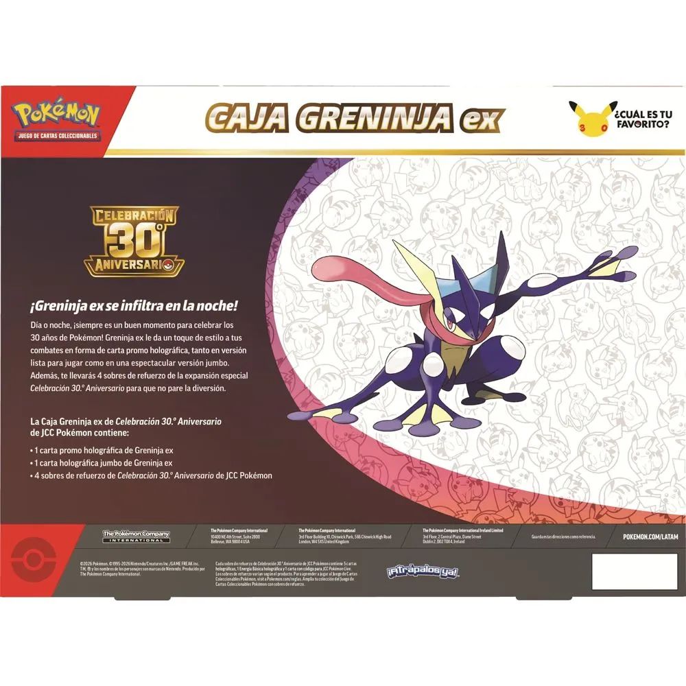 TCG Pokemon 30 Aniversario Greninja EX Box en ESPAÑOL